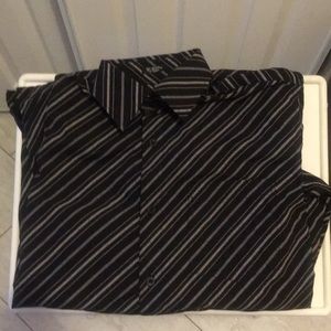 Black, white, striped, mens, longsleeve dressshirt